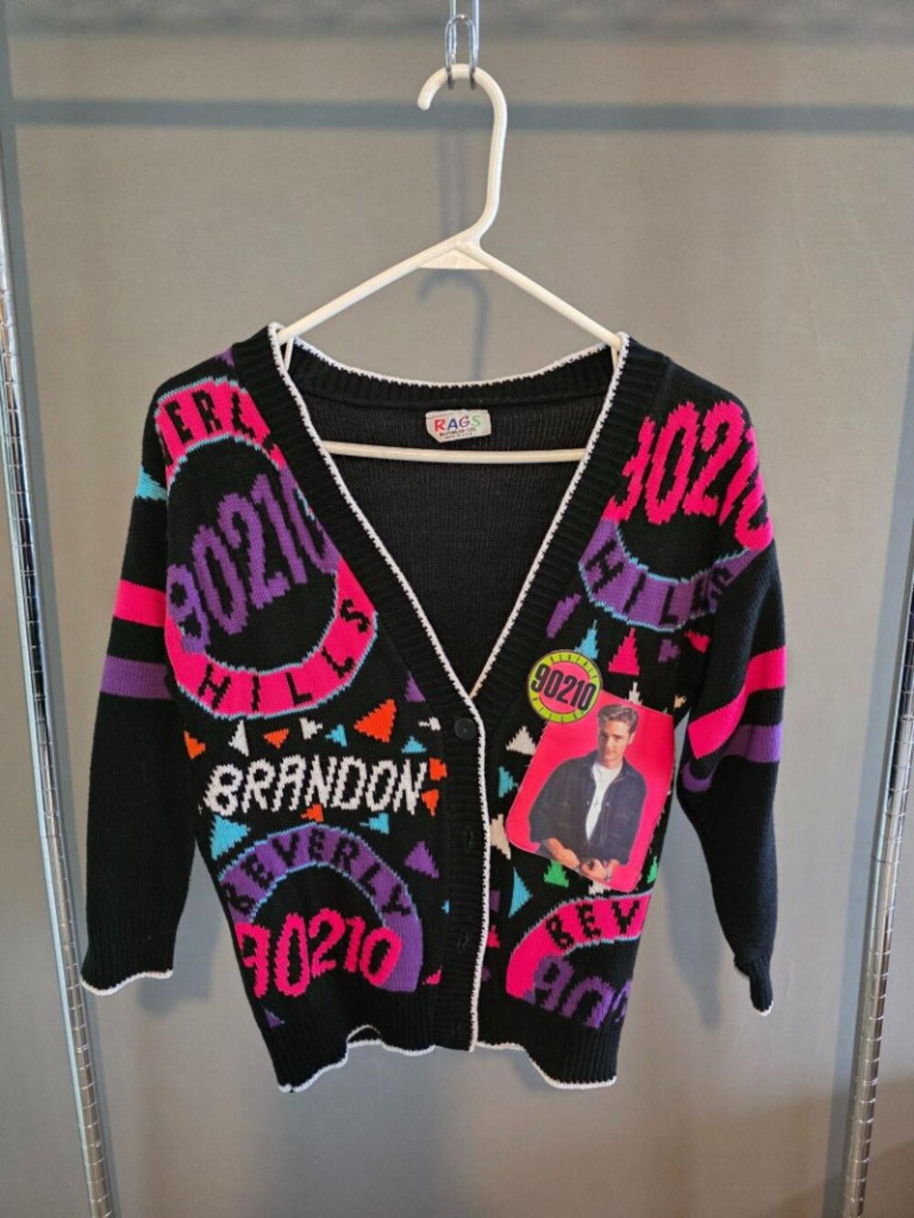 90210 Brandon Walsh vintage rags cardigan sweater